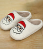 White Christmas Santa Clause Graphic Plush Slippers Dear-Lover Dropshipping