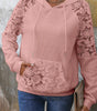 Gossamer Pink Lace Patchwork Raglan Sleeve Kangaroo Pocket Waffle Hoodie Dear-Lover Dropshipping