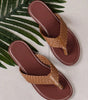 Chestnut Braided Strap PU Leather Flip Flop Dear-Lover Dropshipping