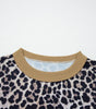 Brown Leopard Print Color Block Patchwork 3/4 Sleeve Loose Top Dear-Lover Dropshipping