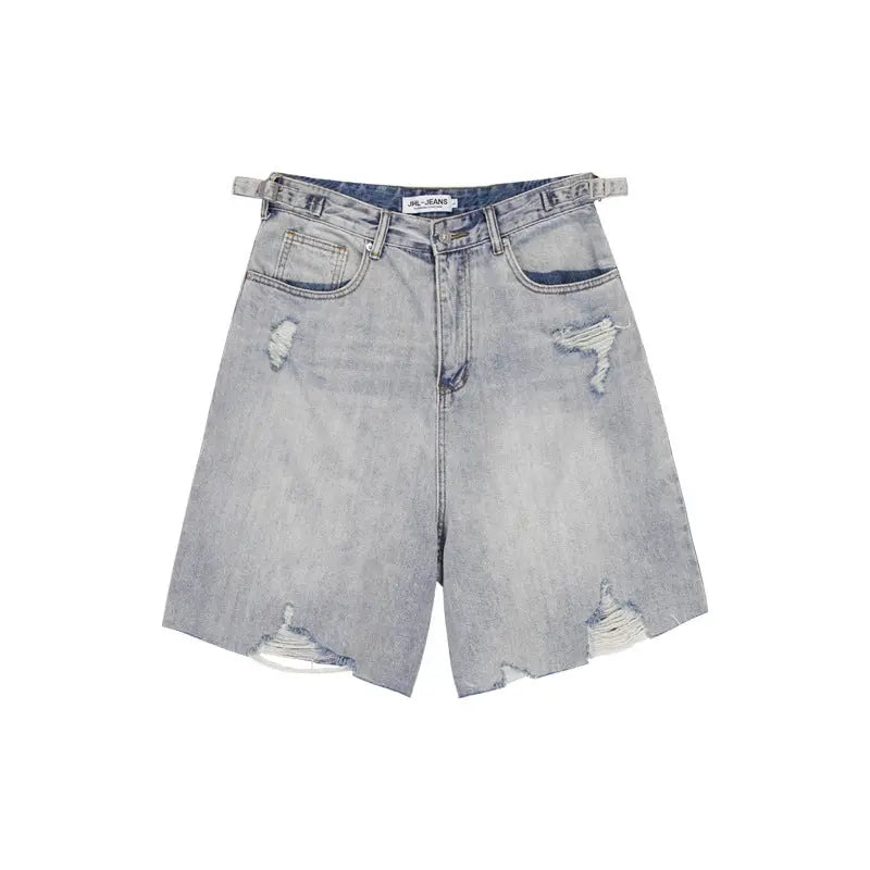 Washed distressed denim shorts for men Markonline