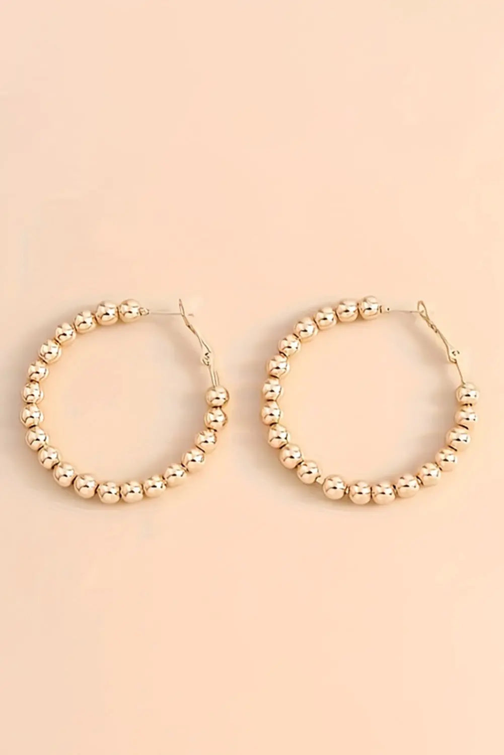 Gold Plated Beads Alloy Hoop Earrings Dear-Lover Dropshipping