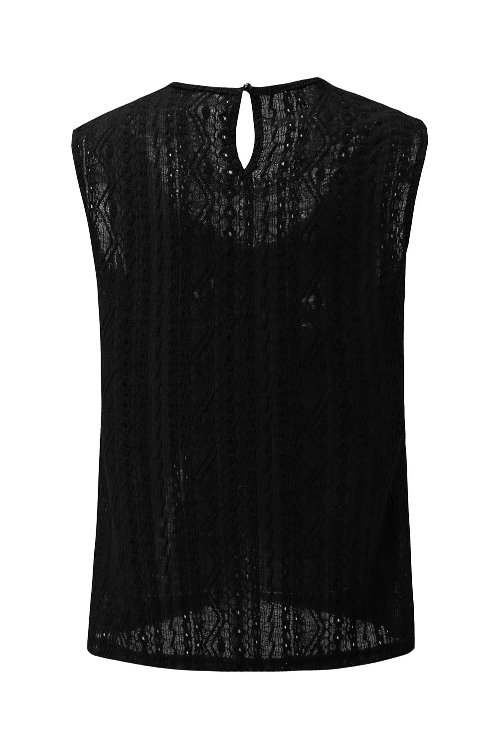 Black Guipure Lace Crochet Keyhole Back Tank Top Dear-Lover Dropshipping