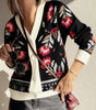 Black Floral Print Buttoned Front V Neck Knit Cardigan Dear-Lover Dropshipping