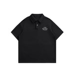 Simple letter embroidered polo shirt men's lapel short sleeved shirt Markonline