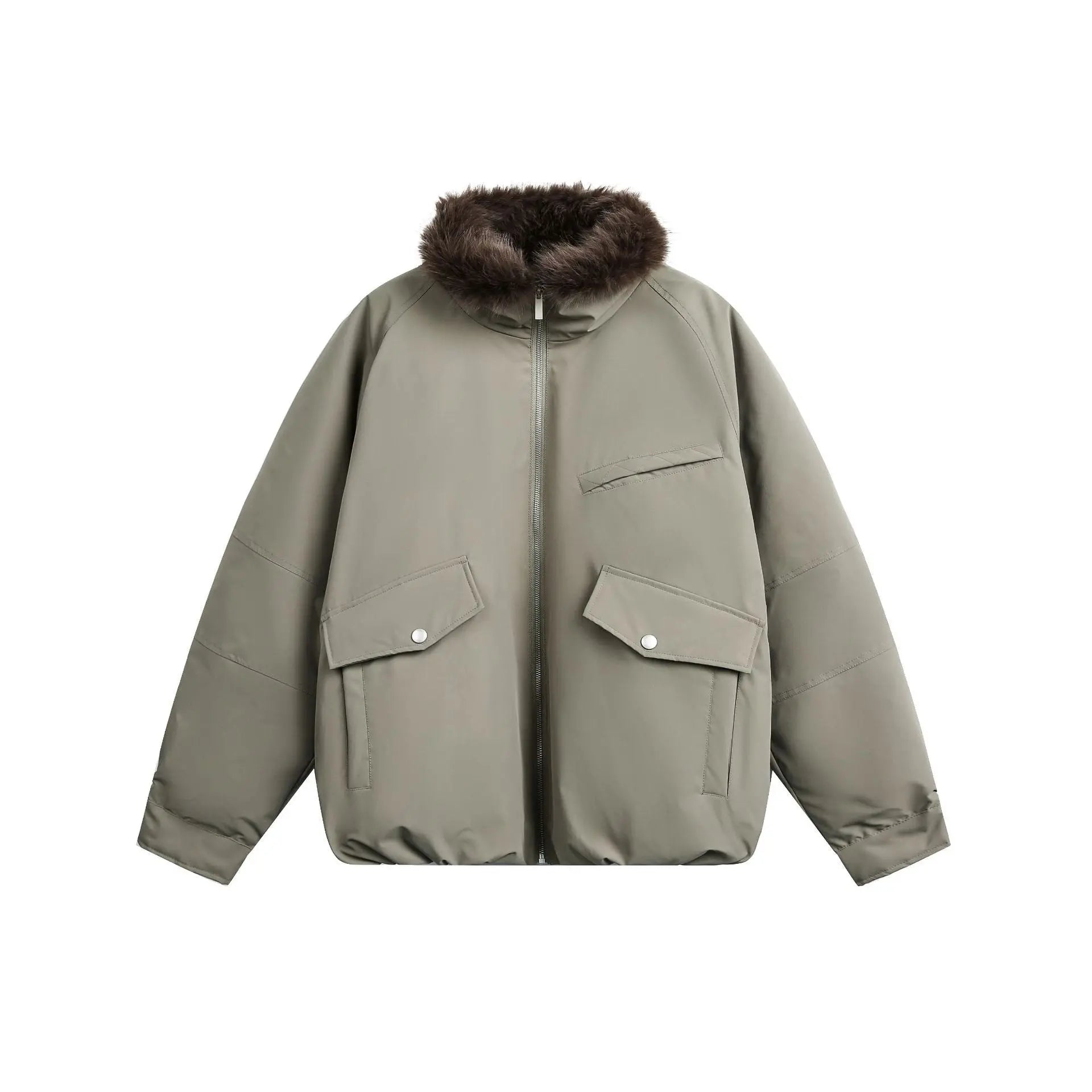 Hooded Parka with Large Pockets Down Jacket Coat eprolo