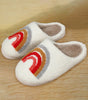 Bright White Rainbow Plush Winter Home Slippers Dear-Lover Dropshipping