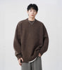 Muted Color Knit Sweater for Men and Women, Autumn Winter Casual Loose Fit Youth Style Couple's Knitwear Markonline