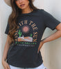 Dark Grey RISE WITH THE SUN Western Fashion Graphic Tee Markonline