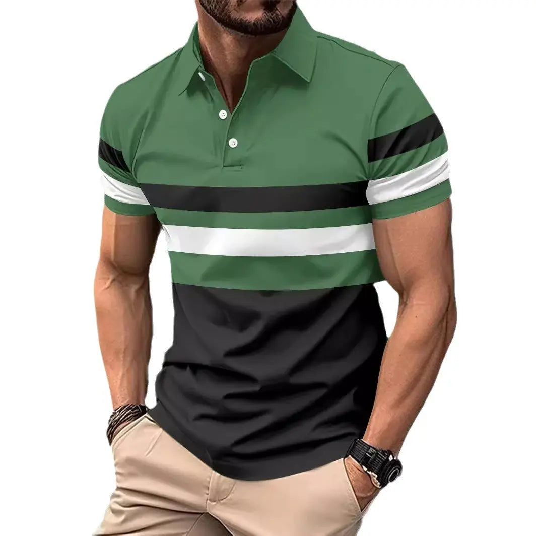 Polo striped men's sports polo shirt top Markonline