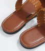 Chestnut Braided Double Band Leathered Flat Slippers Markonline