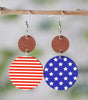 Dark Blue 4th of July Wooden Flag Earrings Dear-Lover Dropshipping