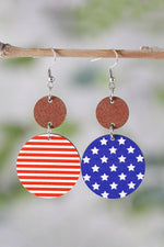 Dark Blue 4th of July Wooden Flag Earrings Dear-Lover Dropshipping