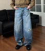 Dad Hole Loose Tapered Wide Leg Jeans for Men and Women Markonline