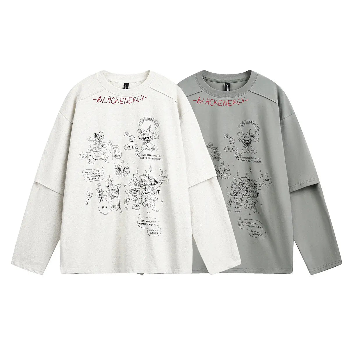 Two washed fake T-shirts with long sleeves for men Markonline