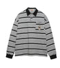 College style badge embroidered lapel polo shirt striped base shirt Markonline