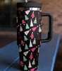 Black Cartoon Christmas Tree Printed Thermos Cup 40oz Dear-Lover Dropshipping
