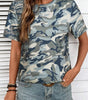 Green Camouflage Print Crew Neck T Shirt Markonline