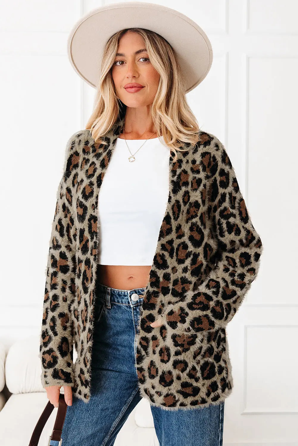 Brown Leopard Open Casual Cardigan Dear-Lover Dropshipping