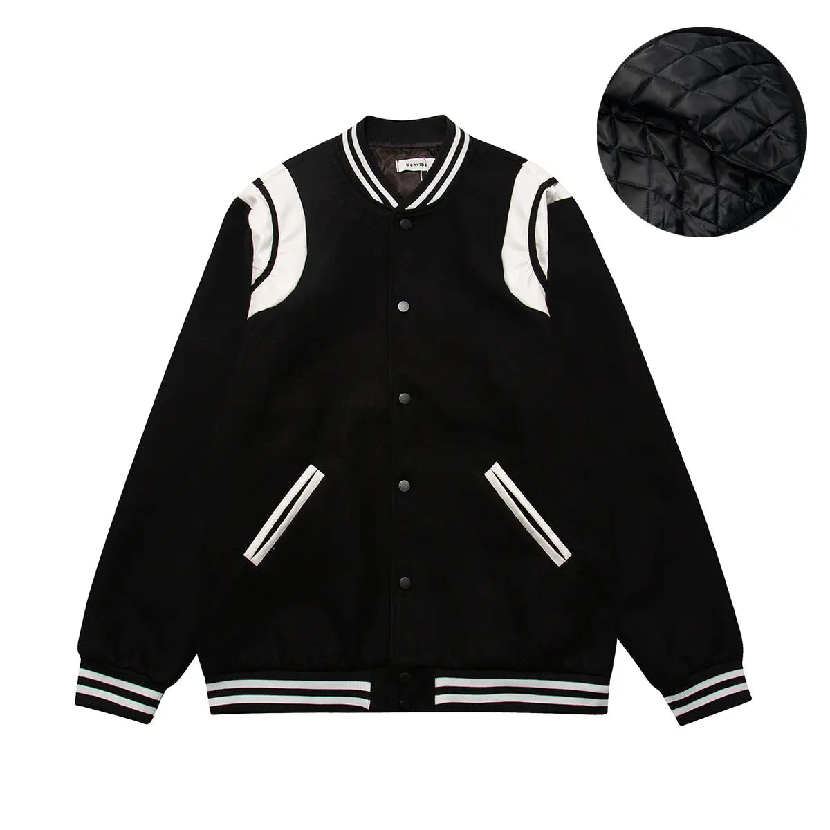 Splice leather contrasting coat couple cotton jacket Markonline