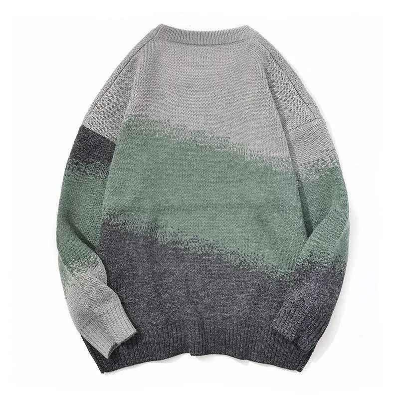 Gradient color loose knit sweater for men and women Markonline
