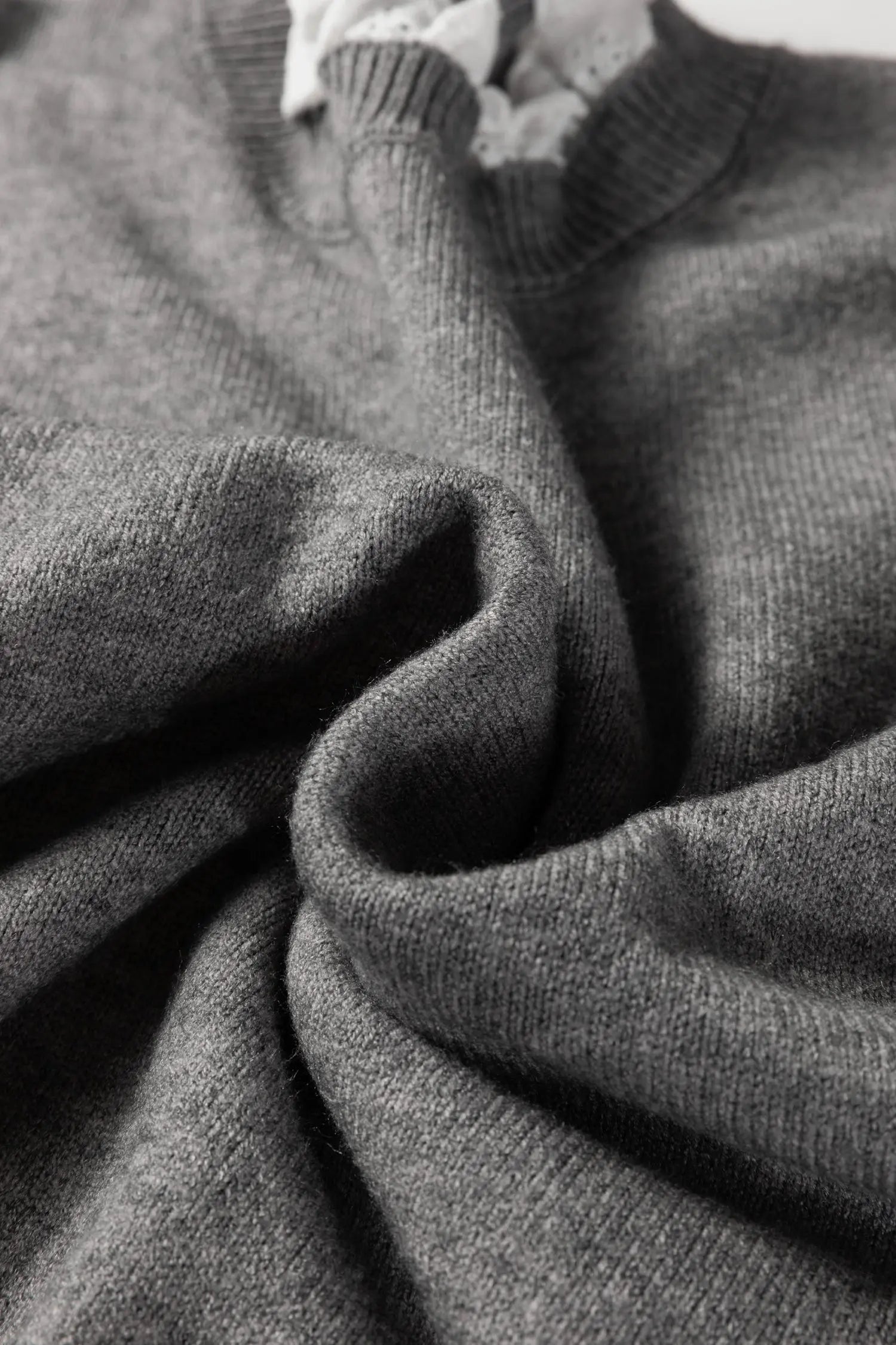 Sleet Lace Trim Patchwork Buttoned Cuffs Loose Sweater Dear-Lover Dropshipping