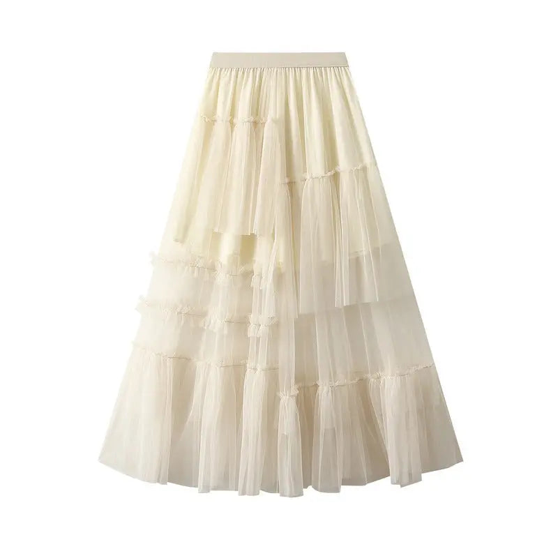 Cake skirt design irregular half skirt dreamy mesh skirt for women eprolo