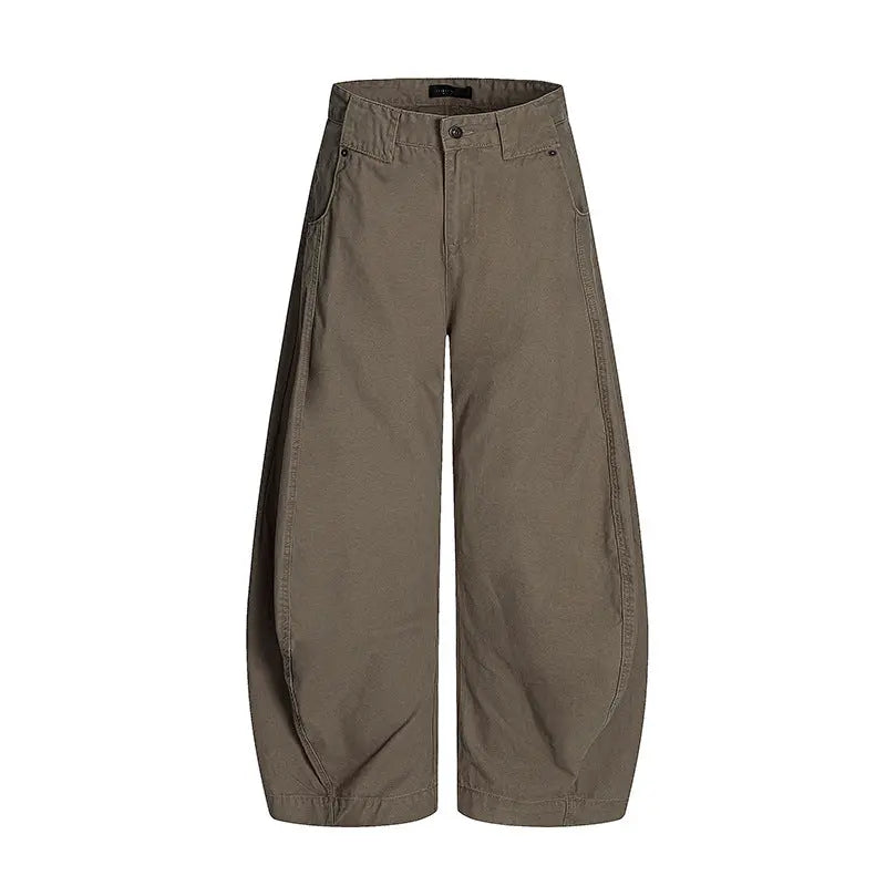 Khaki curved knife jeans for men eprolo