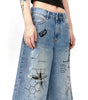 Street Graffiti Print Destroyed Hole Seven-Quarter Denim Shorts for Men Markonline