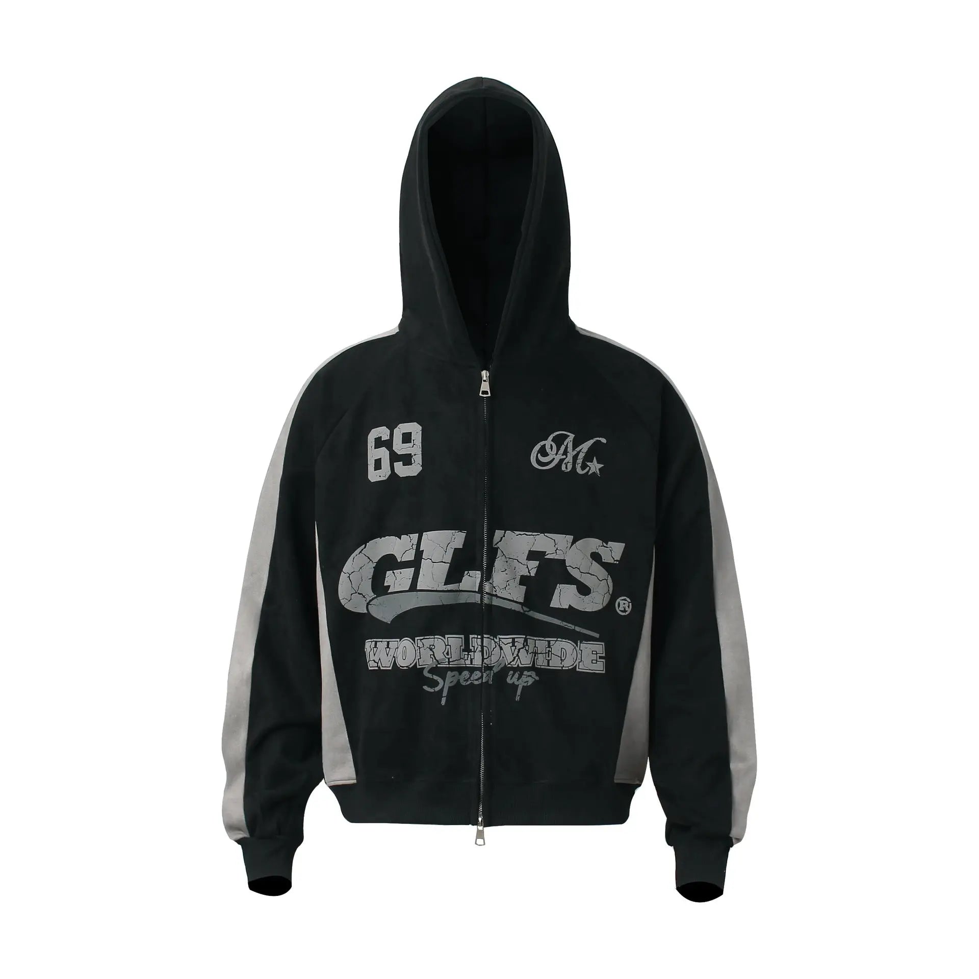 Suede zipper hoodie for men Markonline