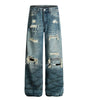 Washed blue ripped jeans for women Markonline