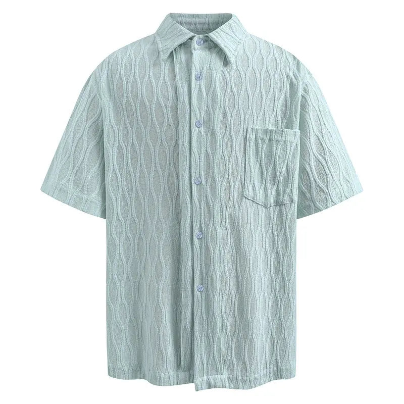 Short Sleeve Shirt Men's New Loose Polo Top with Unique Design Markonline
