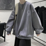 Factory Direct Supply Round Neck Hoodless Sweatshirt Men INS Autumn WinterStreet Style Loose Casual Fleece Lined Thick Outerwear eprolo