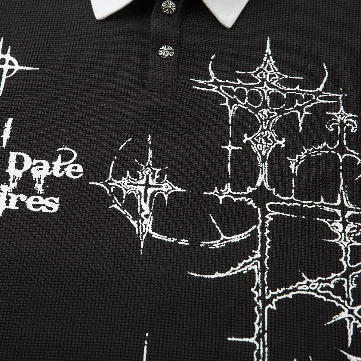 Fake two waffle collar T-shirts with long sleeves for men Markonline