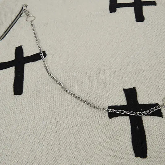 Knitted sweater necklace cross sweater for men eprolo