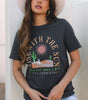 Dark Grey RISE WITH THE SUN Western Fashion Graphic Tee Markonline