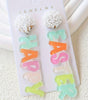 Pink Colorful HAPPY EASTER Drop Earrings Dear-Lover Dropshipping