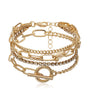 Gold Multi Layered Rhinestone Plated Chain Bracelet Set Dear-Lover Dropshipping