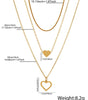 Gold Plated Triple Layered Heart Necklace Set Dear-Lover Dropshipping