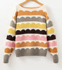 Yellow Wave Striped Balloon Sleeve Drop Shoulder Sweater Dear-Lover Dropshipping