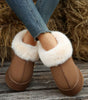 Chestnut Plush Suede Trim Thick Sole Flat Snow Boots Dear-Lover Dropshipping