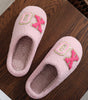 Pink XO XO Glitter Trim Letter Patched Plush House Slippers Markonline