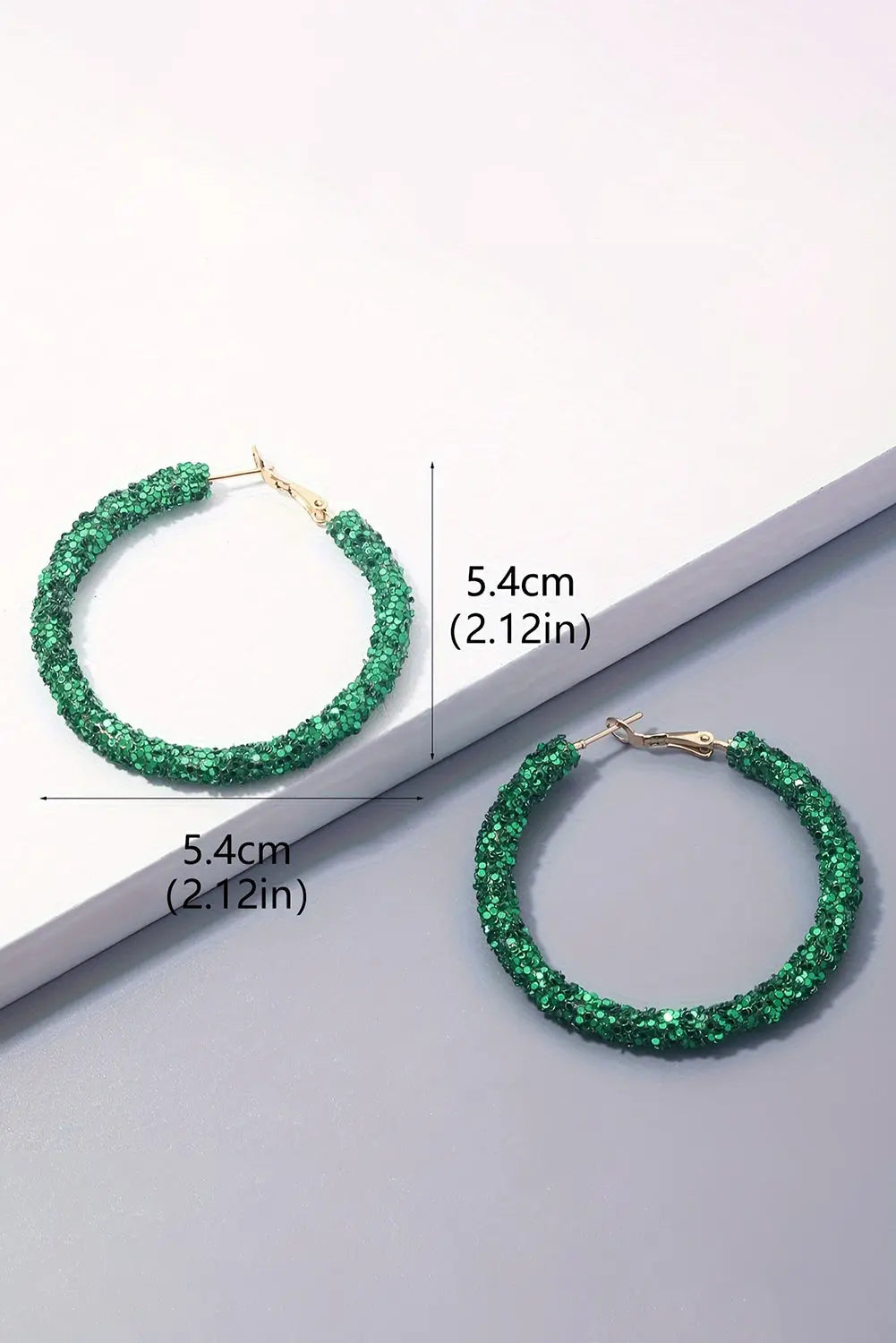 Dark Green St. Patricks Fashion Daring Sequin Loop Earrings Dear-Lover Dropshipping