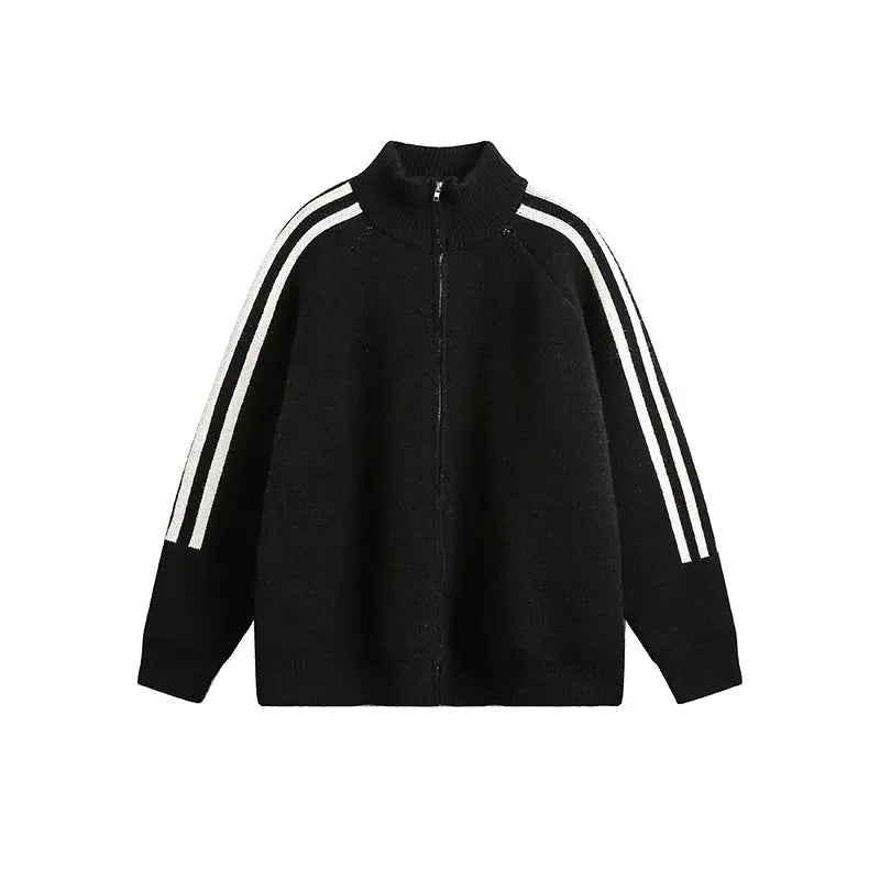 Three stripes with shoulder sleeves and a half high neck sweater for men Markonline