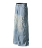 Washed Design Multi-Pocket Loose Straight Jeans for Men Markonline