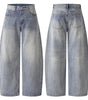 Water washed distressed wide leg jeans for men Markonline