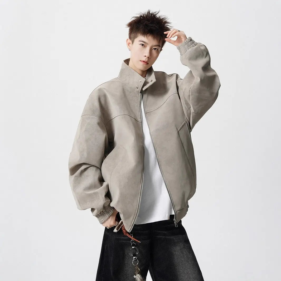 Style Trendy Design Harrington Leather Jacket for Men and Women, High Street Edgy Dyed Biker Leather Coat