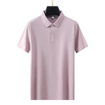 Men's Elastic Short Sleeve Polo Shirt with Snap Buttons Markonline
