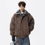 Cross Mountain Eagle Fur-Collar Cotton Coat for Men, Winter Fleece-Lined Thick Warm Cotton Jacket, High-End Style Markonline