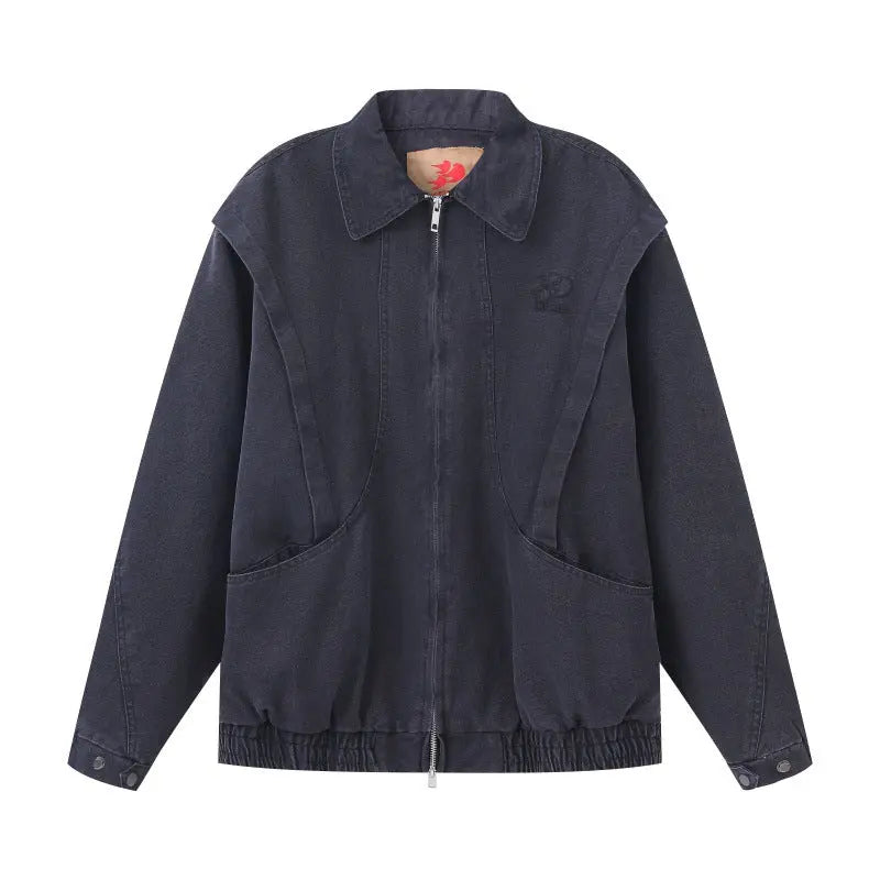 Washed Distressed Deconstructed Work Jacket Men Loose Detroit Coat Markonline